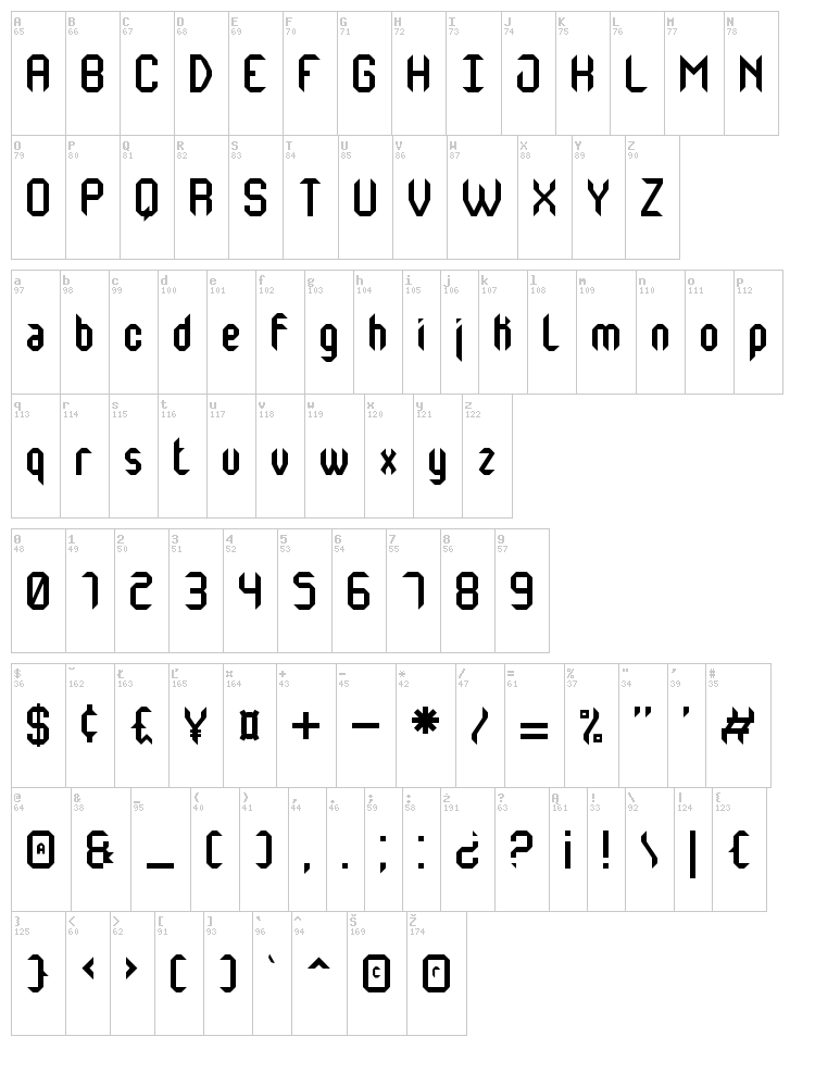 Monster of South St font map